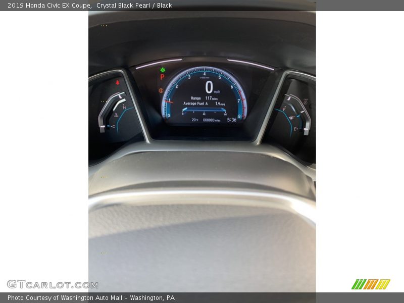Crystal Black Pearl / Black 2019 Honda Civic EX Coupe