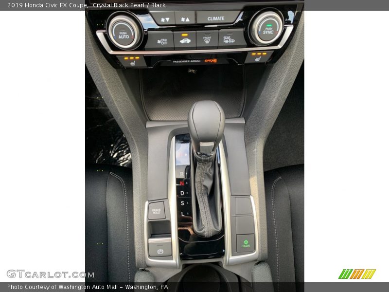 Crystal Black Pearl / Black 2019 Honda Civic EX Coupe