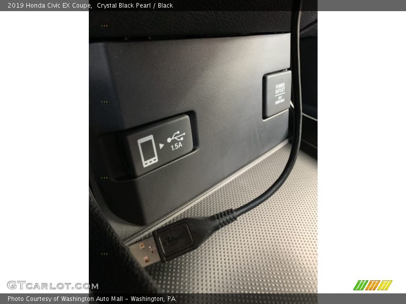 Crystal Black Pearl / Black 2019 Honda Civic EX Coupe