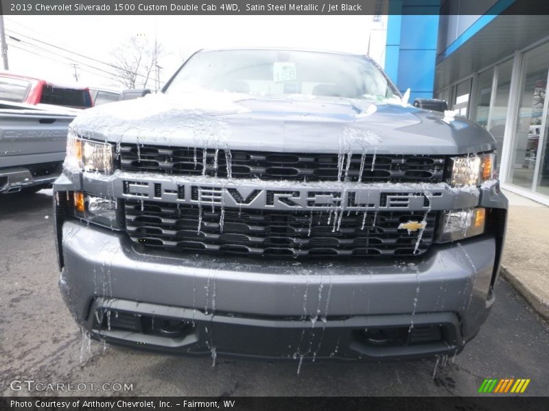 Satin Steel Metallic / Jet Black 2019 Chevrolet Silverado 1500 Custom Double Cab 4WD