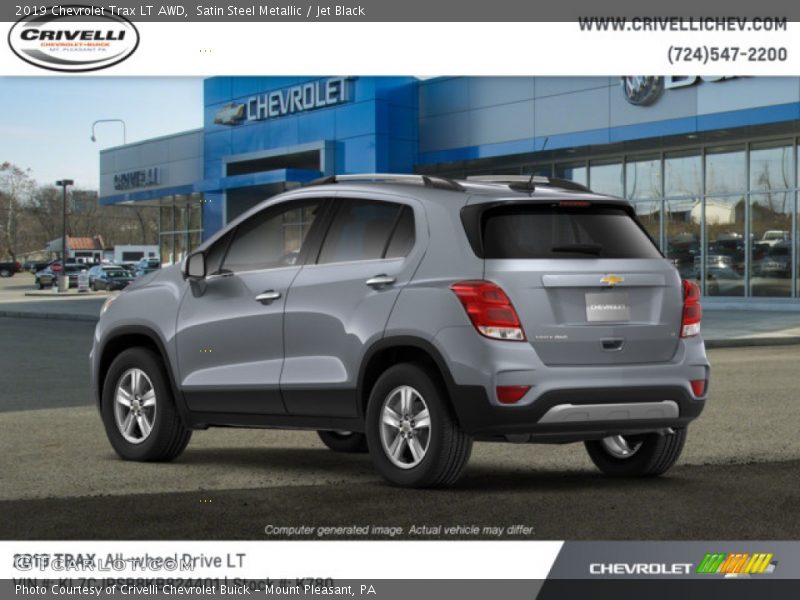 Satin Steel Metallic / Jet Black 2019 Chevrolet Trax LT AWD