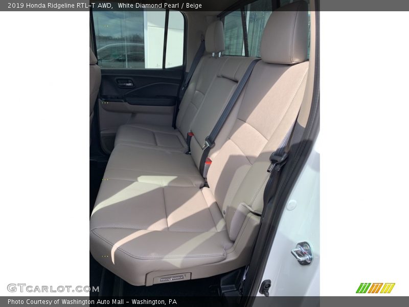 White Diamond Pearl / Beige 2019 Honda Ridgeline RTL-T AWD