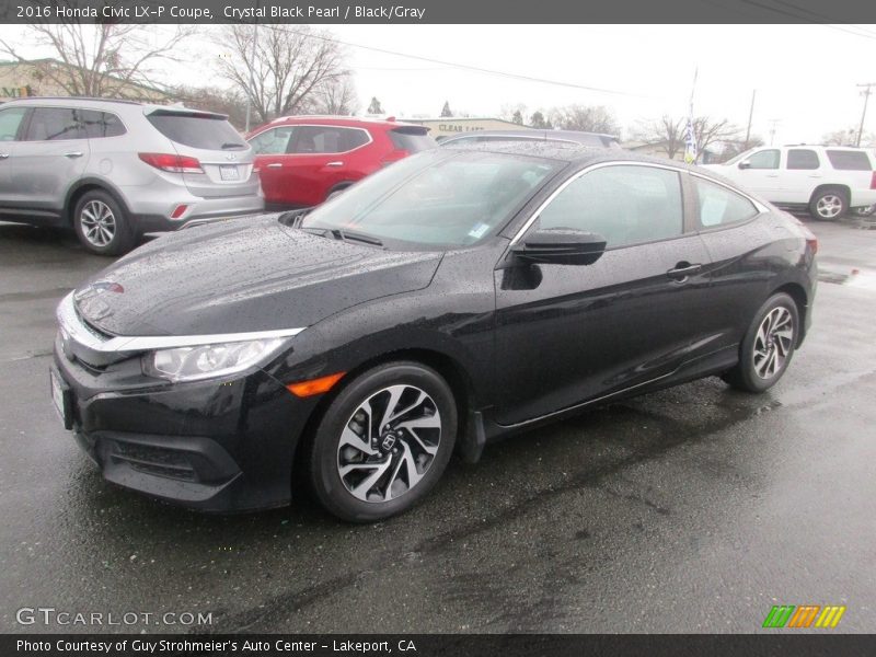 Crystal Black Pearl / Black/Gray 2016 Honda Civic LX-P Coupe