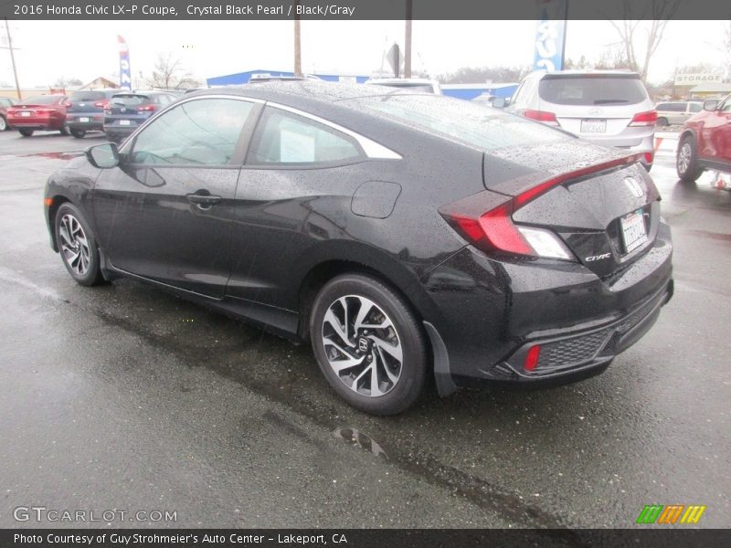 Crystal Black Pearl / Black/Gray 2016 Honda Civic LX-P Coupe