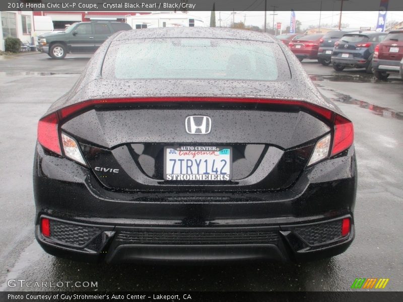 Crystal Black Pearl / Black/Gray 2016 Honda Civic LX-P Coupe
