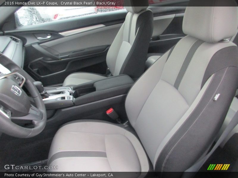 Crystal Black Pearl / Black/Gray 2016 Honda Civic LX-P Coupe