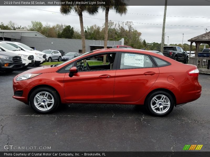 Hot Pepper Red / Medium Light Stone 2019 Ford Fiesta SE Sedan