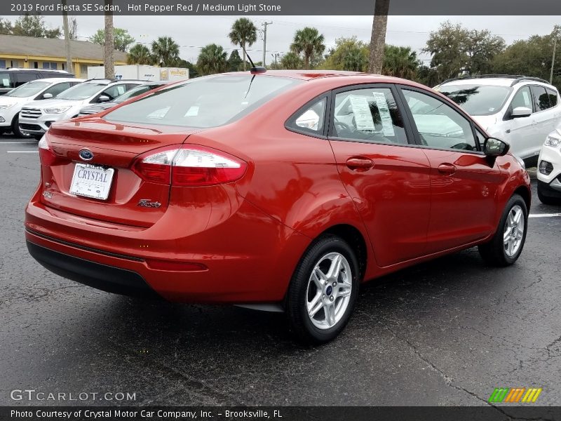 Hot Pepper Red / Medium Light Stone 2019 Ford Fiesta SE Sedan