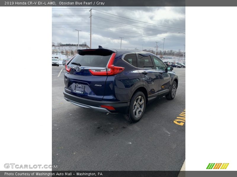 Obsidian Blue Pearl / Gray 2019 Honda CR-V EX-L AWD
