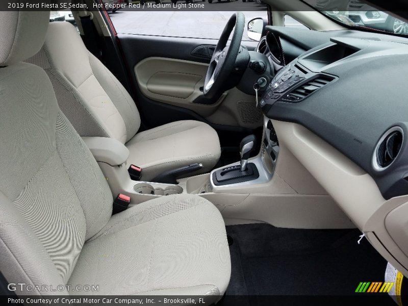 Hot Pepper Red / Medium Light Stone 2019 Ford Fiesta SE Sedan