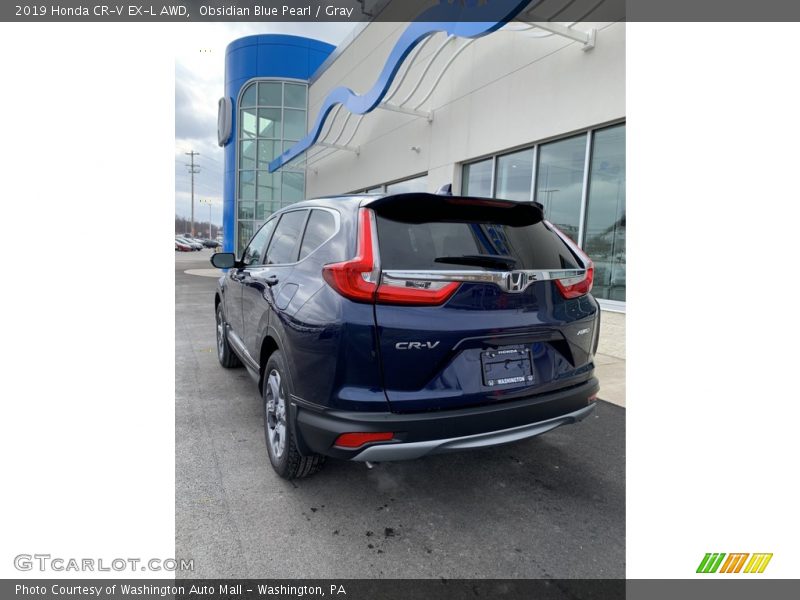 Obsidian Blue Pearl / Gray 2019 Honda CR-V EX-L AWD