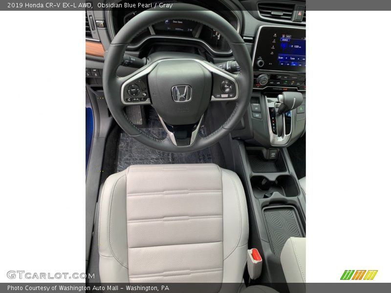 Obsidian Blue Pearl / Gray 2019 Honda CR-V EX-L AWD