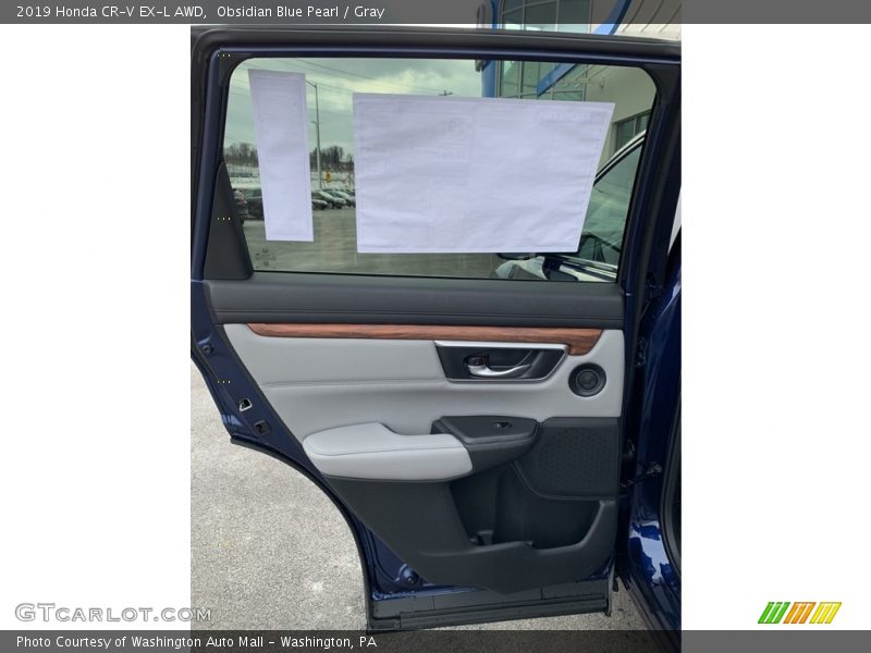 Obsidian Blue Pearl / Gray 2019 Honda CR-V EX-L AWD