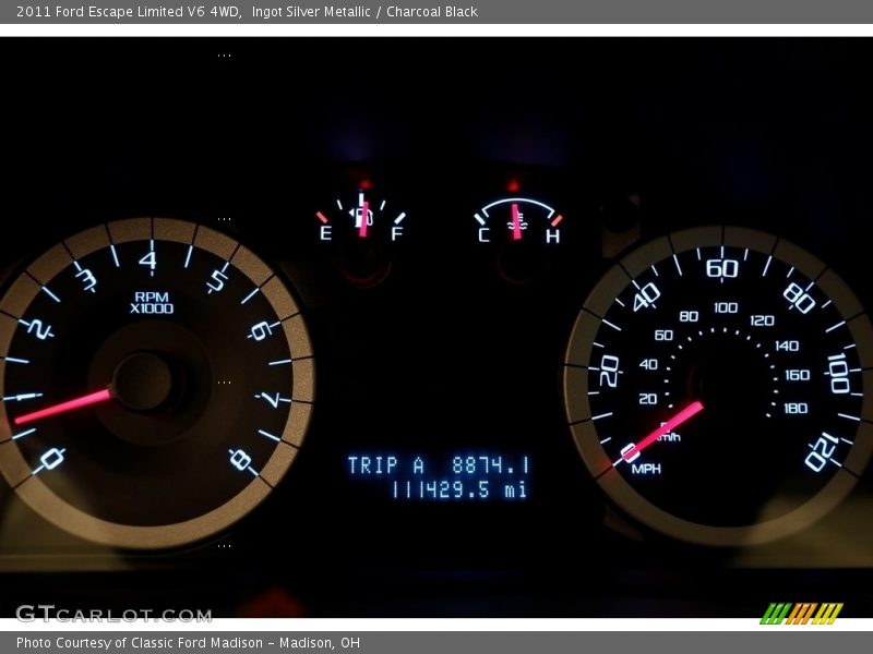 Ingot Silver Metallic / Charcoal Black 2011 Ford Escape Limited V6 4WD