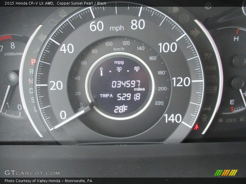Copper Sunset Pearl / Black 2015 Honda CR-V LX AWD