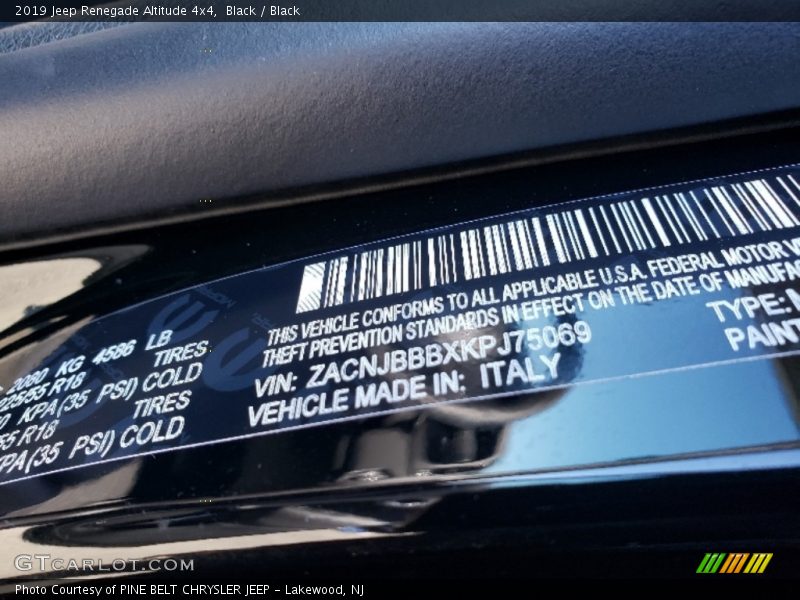 Black / Black 2019 Jeep Renegade Altitude 4x4