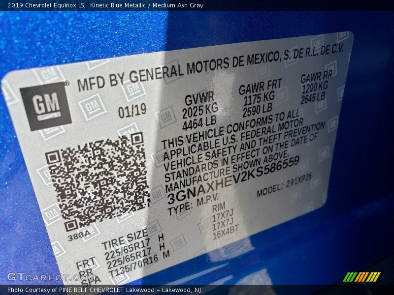 Kinetic Blue Metallic / Medium Ash Gray 2019 Chevrolet Equinox LS