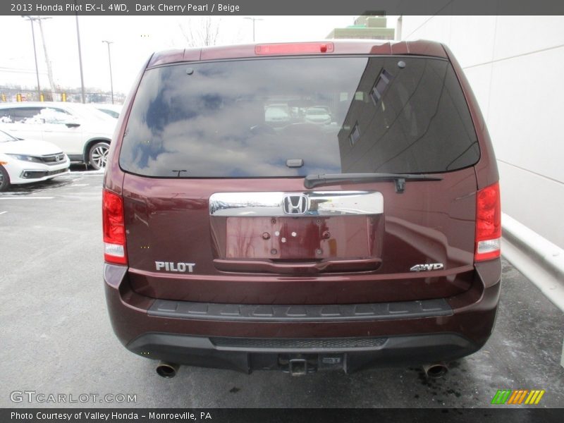 Dark Cherry Pearl / Beige 2013 Honda Pilot EX-L 4WD