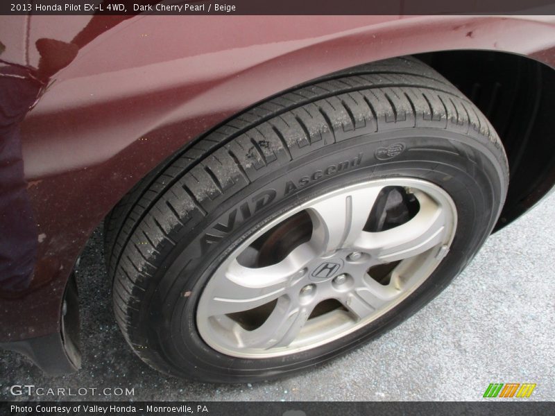Dark Cherry Pearl / Beige 2013 Honda Pilot EX-L 4WD