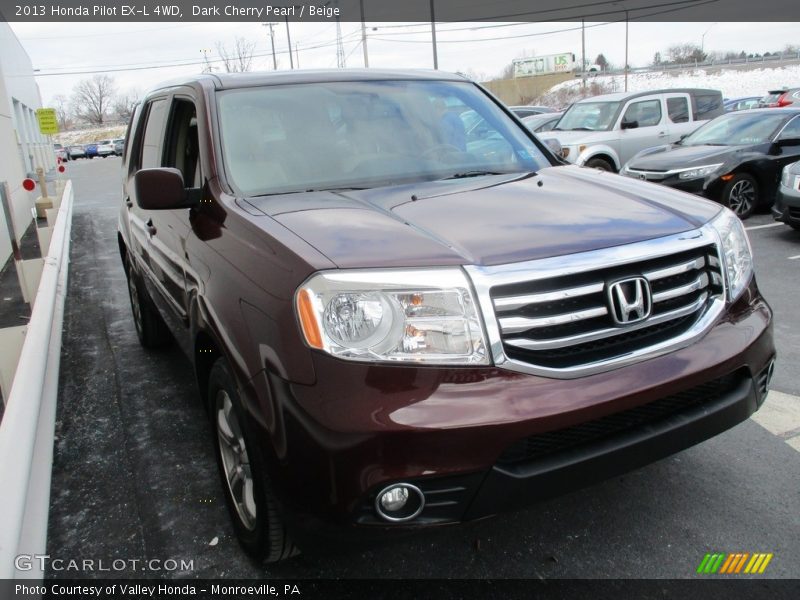 Dark Cherry Pearl / Beige 2013 Honda Pilot EX-L 4WD