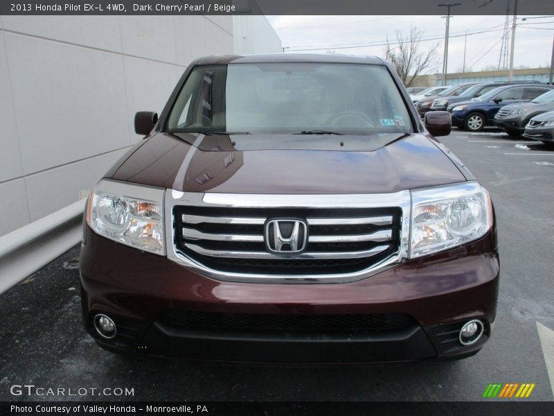 Dark Cherry Pearl / Beige 2013 Honda Pilot EX-L 4WD