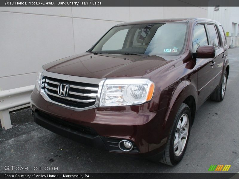 Dark Cherry Pearl / Beige 2013 Honda Pilot EX-L 4WD