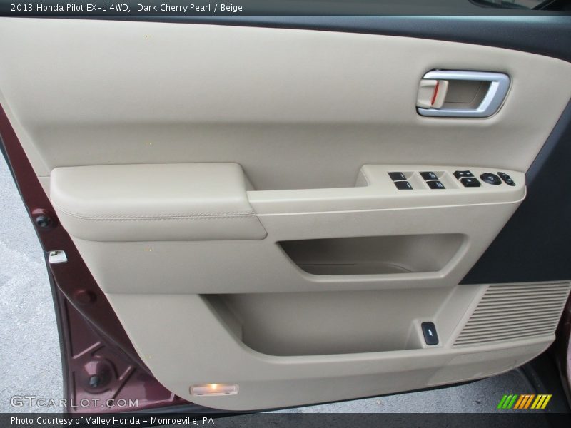 Dark Cherry Pearl / Beige 2013 Honda Pilot EX-L 4WD