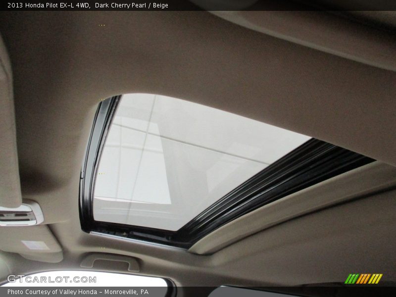 Dark Cherry Pearl / Beige 2013 Honda Pilot EX-L 4WD