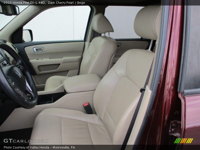 Dark Cherry Pearl / Beige 2013 Honda Pilot EX-L 4WD