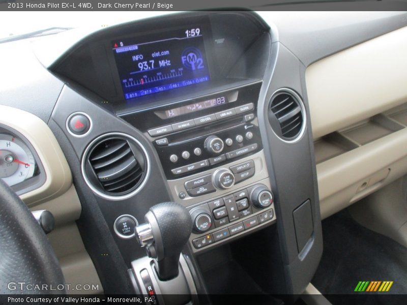Dark Cherry Pearl / Beige 2013 Honda Pilot EX-L 4WD