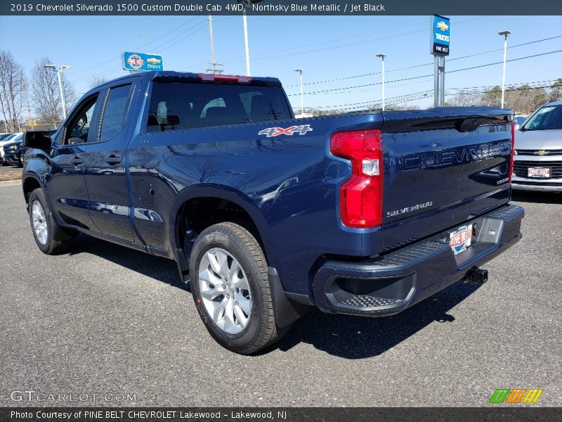 Northsky Blue Metallic / Jet Black 2019 Chevrolet Silverado 1500 Custom Double Cab 4WD