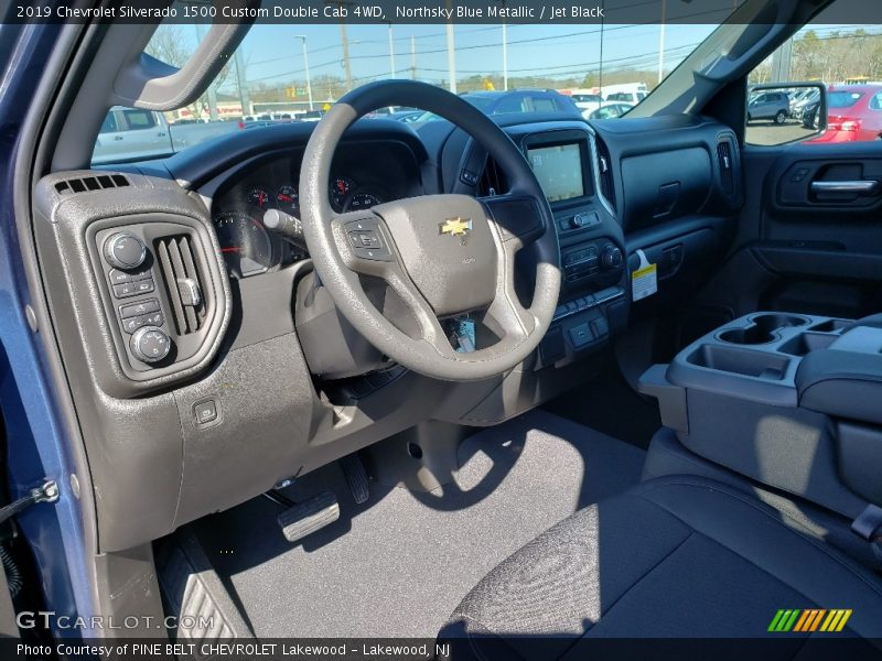 Northsky Blue Metallic / Jet Black 2019 Chevrolet Silverado 1500 Custom Double Cab 4WD