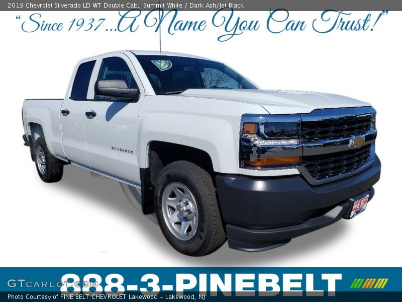 Summit White / Dark Ash/Jet Black 2019 Chevrolet Silverado LD WT Double Cab