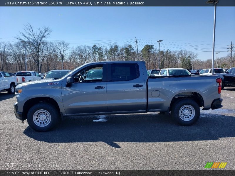 Satin Steel Metallic / Jet Black 2019 Chevrolet Silverado 1500 WT Crew Cab 4WD