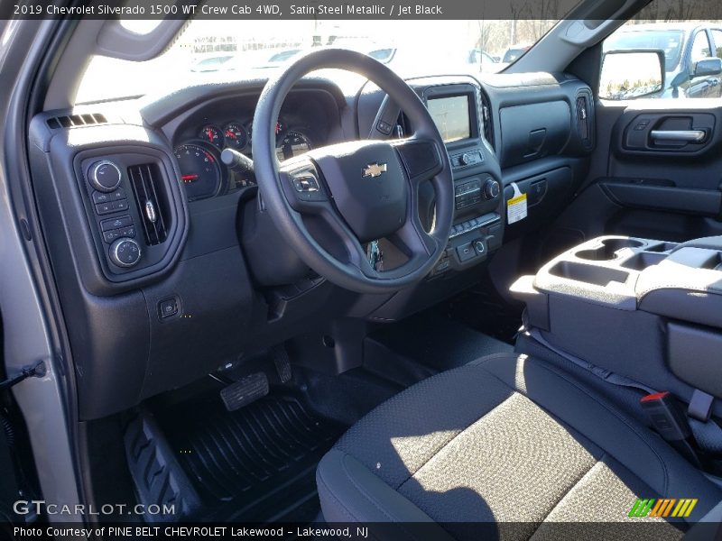 Satin Steel Metallic / Jet Black 2019 Chevrolet Silverado 1500 WT Crew Cab 4WD