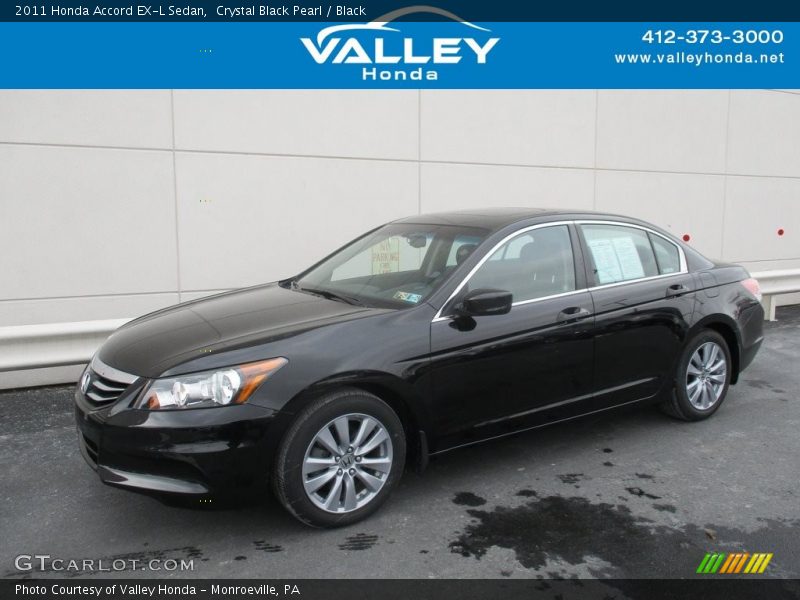 Crystal Black Pearl / Black 2011 Honda Accord EX-L Sedan