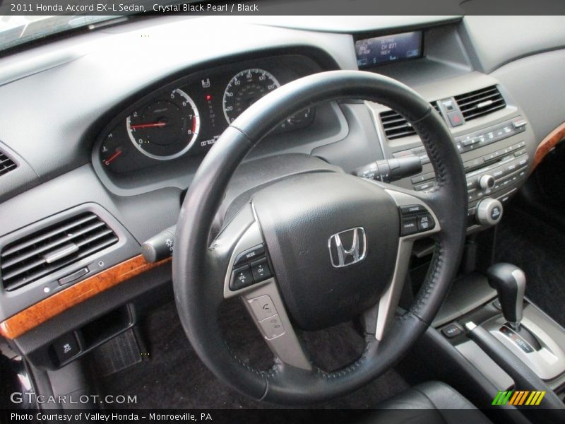 Crystal Black Pearl / Black 2011 Honda Accord EX-L Sedan