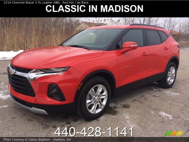 Red Hot / Jet Black 2019 Chevrolet Blazer 3.6L Leather AWD