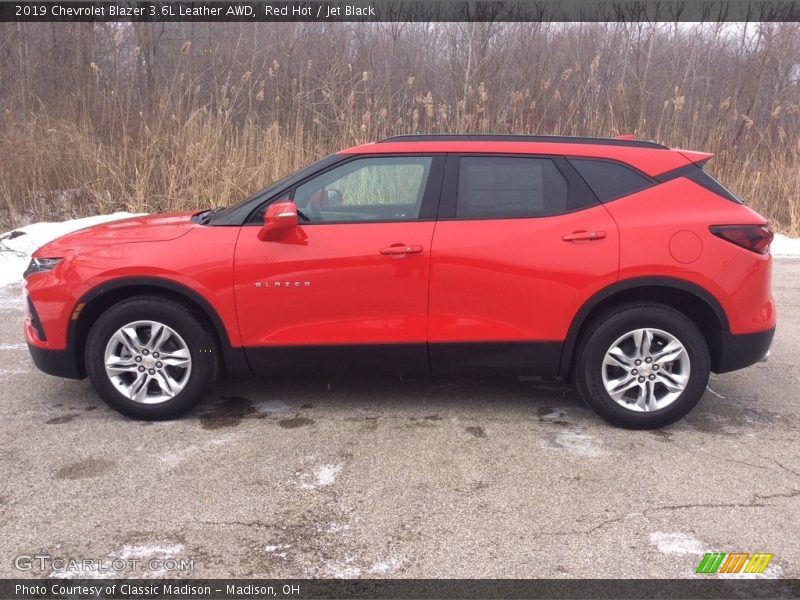 Red Hot / Jet Black 2019 Chevrolet Blazer 3.6L Leather AWD