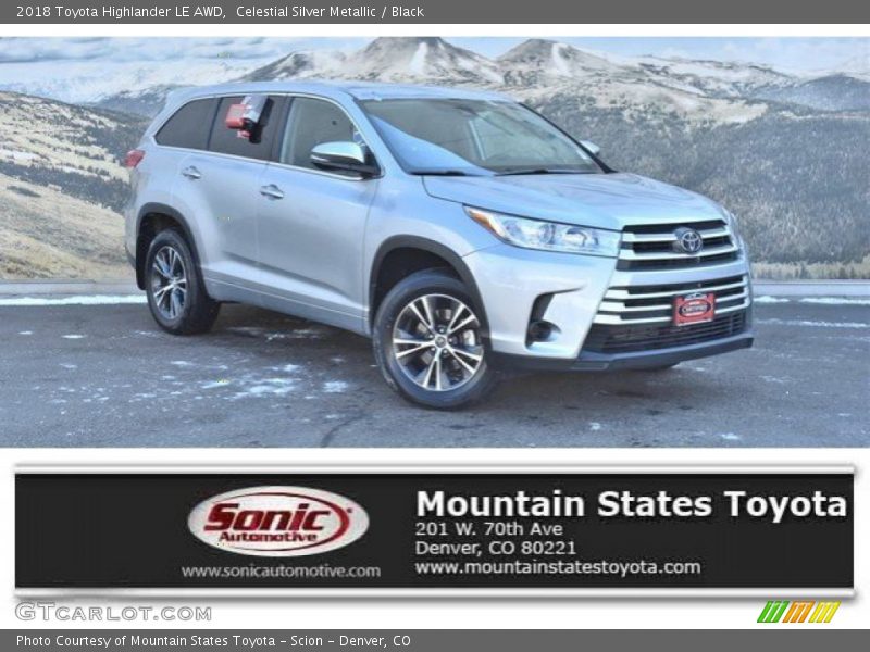 Celestial Silver Metallic / Black 2018 Toyota Highlander LE AWD