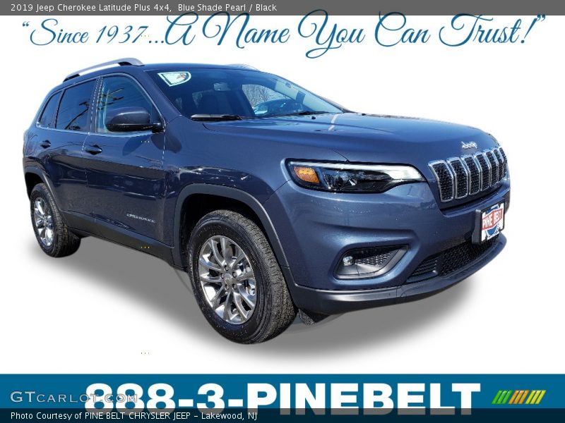 Blue Shade Pearl / Black 2019 Jeep Cherokee Latitude Plus 4x4