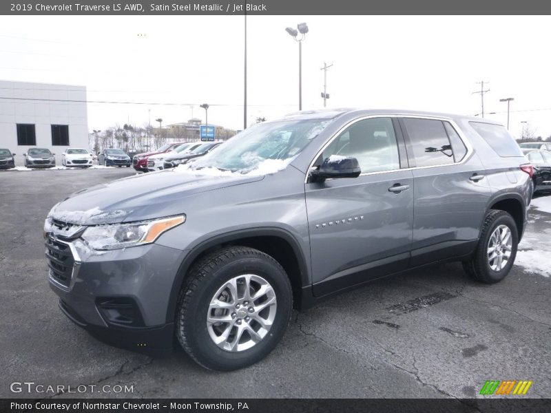 Satin Steel Metallic / Jet Black 2019 Chevrolet Traverse LS AWD
