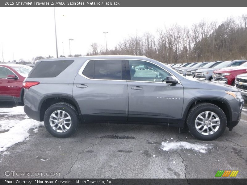 Satin Steel Metallic / Jet Black 2019 Chevrolet Traverse LS AWD