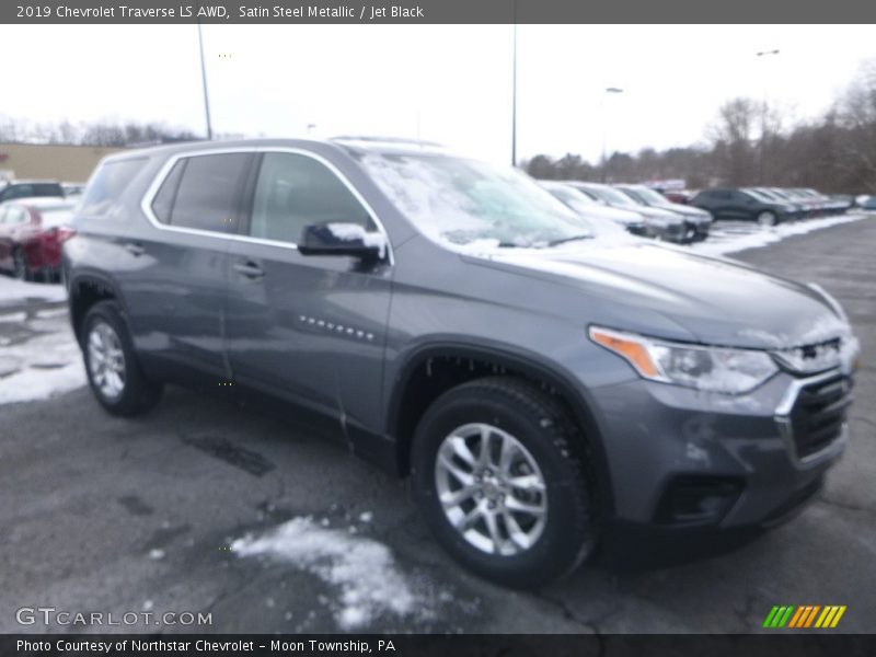 Satin Steel Metallic / Jet Black 2019 Chevrolet Traverse LS AWD