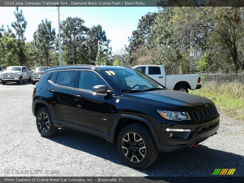 Diamond Black Crystal Pearl / Black/Ruby 2019 Jeep Compass Trailhawk 4x4