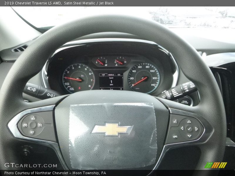 Satin Steel Metallic / Jet Black 2019 Chevrolet Traverse LS AWD