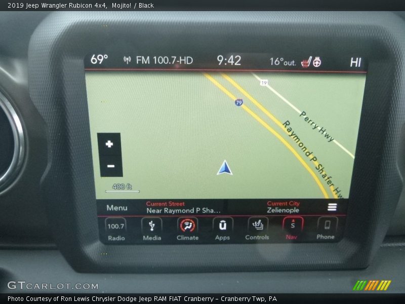 Navigation of 2019 Wrangler Rubicon 4x4