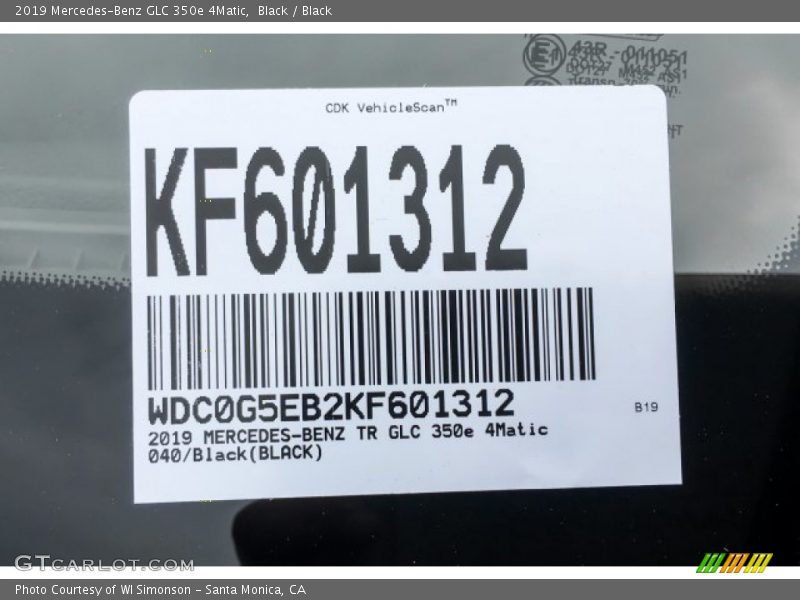 Black / Black 2019 Mercedes-Benz GLC 350e 4Matic