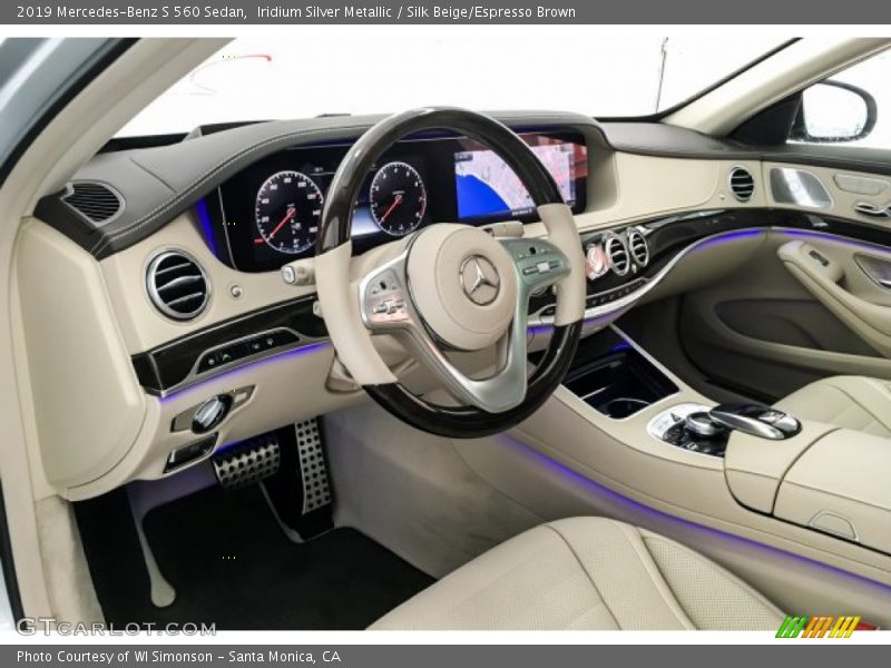 Iridium Silver Metallic / Silk Beige/Espresso Brown 2019 Mercedes-Benz S 560 Sedan