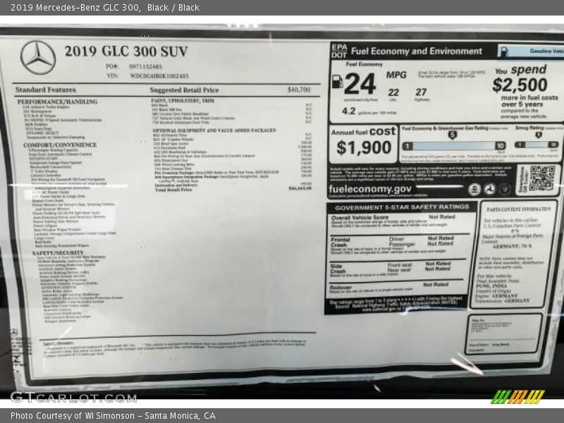 Black / Black 2019 Mercedes-Benz GLC 300